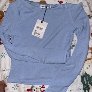 Princess Polly Sky Blue Long Sleeve Top